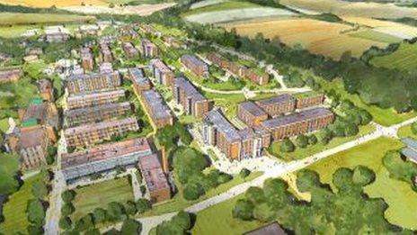 Artist's impression of the new Falmer campus