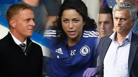 Garry Monk, Eva Caneiro and Jose Mourinho