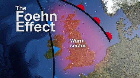 Weather map of UK