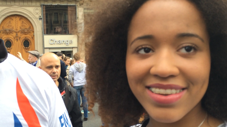 Woman at rally