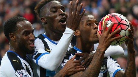 Newcastle players celebrate