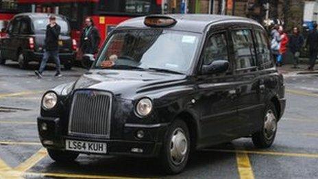 London classic vintage cabs in the streets