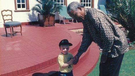 Nelson Mandela & a very young Kyle Steyn