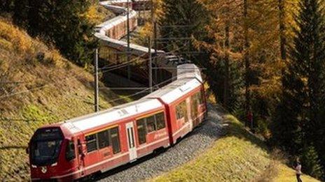 Train in the mountains