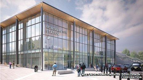 Artist's impression of new Northampton railway station