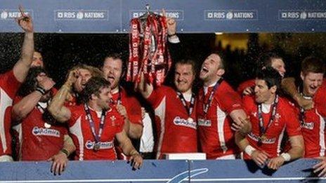 Wales lift the Six Nations trophy