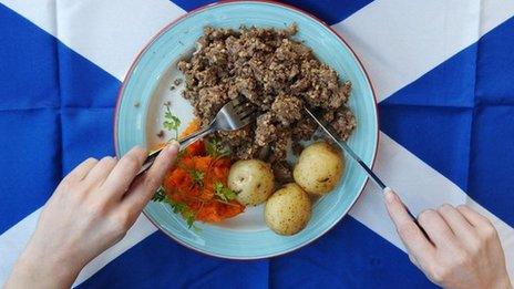 A plate of haggis