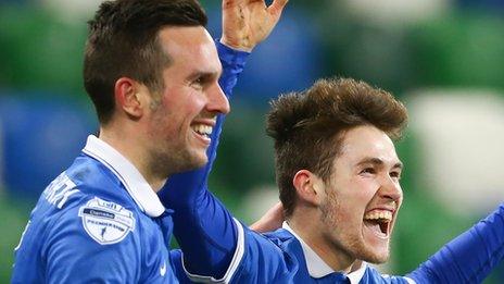 Andrew Waterworth and Paul Smyth scored in Linfield's win over Dungannon Swifts