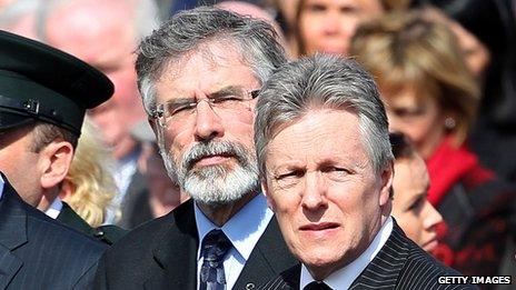 Sinn Fein's Gerry Adams and the DUP's Peter Robinson