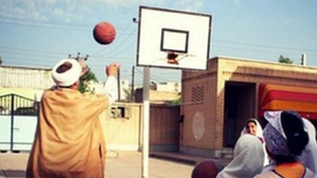 cleric playing basketball