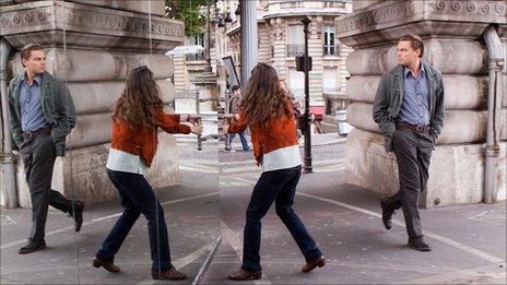 Leonardo Dicaprio and Ellen Page in a scene from Inception
