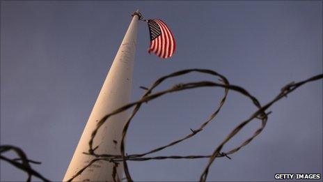 US Flag near Mexico border