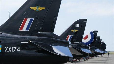 Hawk training jets at RAF Valley