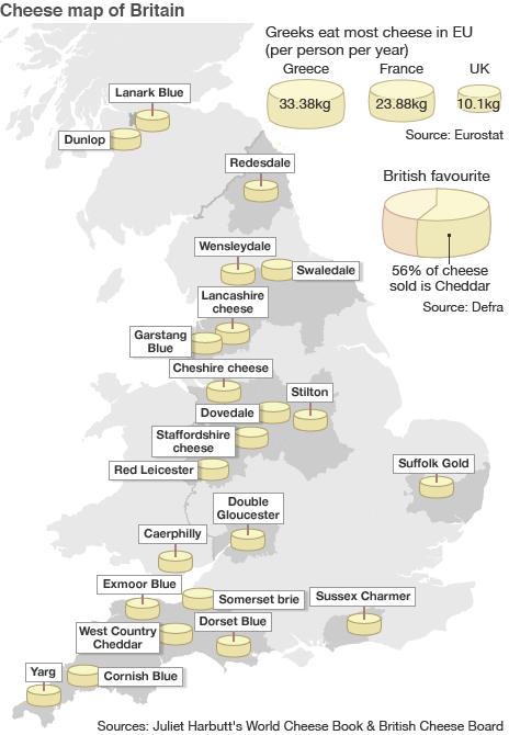 British cheese map