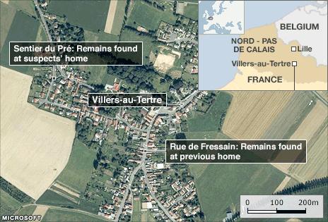 Map of key locations in Villers au Tertre