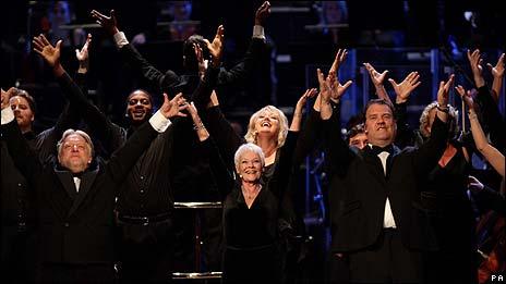 Simon Russell Beale, Dame Judi Dench and Bryn Terfel at Saturday's concert