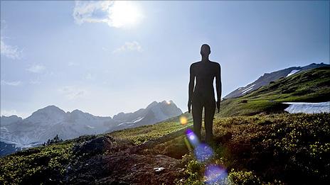 Antony Gormley installation in the Austrian Alps