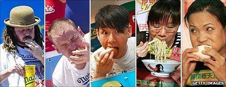 A selection of competitive eaters