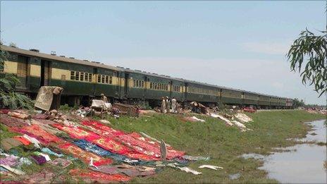 Afghan refugees in the Azakhel area are forced to live on the rail track