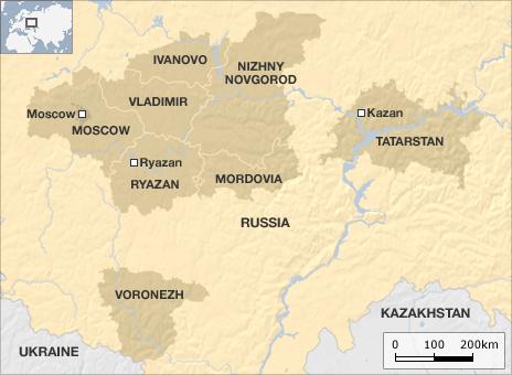 Regions affected by wildfires