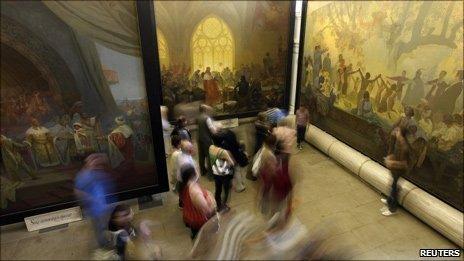 Slav Epic on display in Moravsky Krumlov