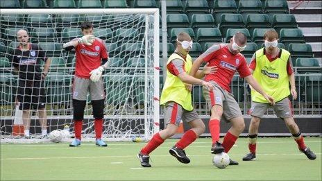 Blind England footballers