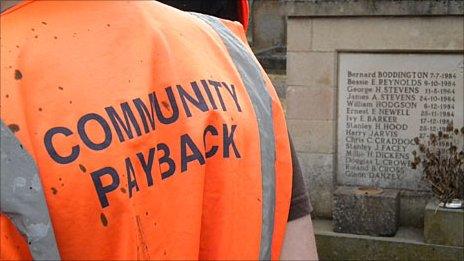 Offender in Community Payback vest