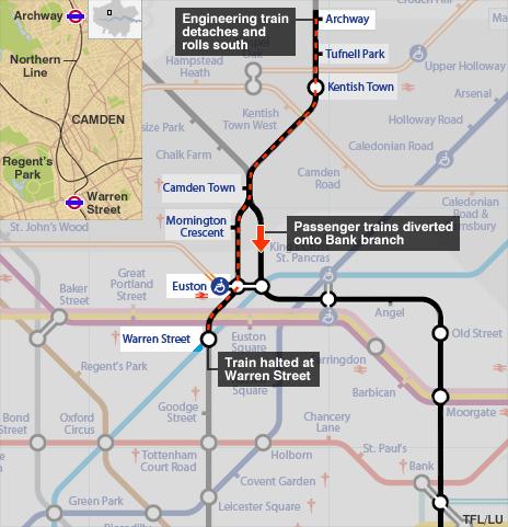 Map of Tube incident