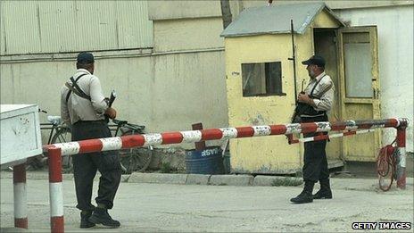 Afghan private security guards in Kabul