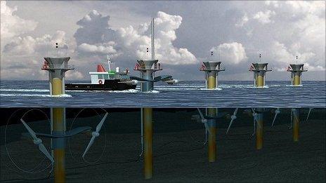 Artist's impression of tidal energy project