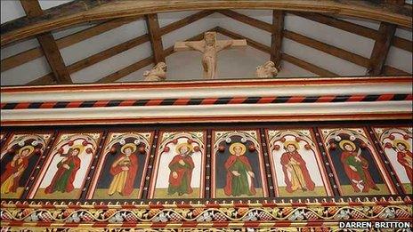 St Teilo's Church screen at St Fagans