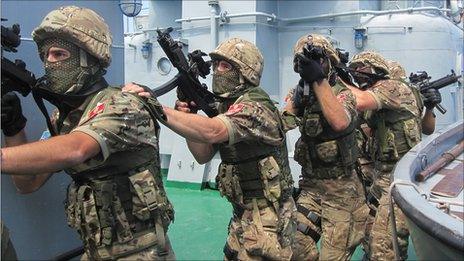 Marines in Montenegro take part in a training exercise