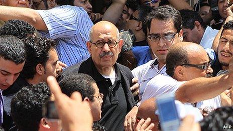 Mohamed ElBaradei at demo in Alexandria - June 2010