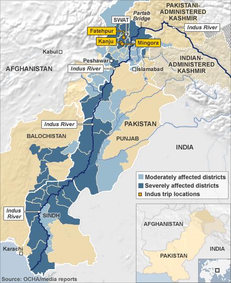Pakistan flood map