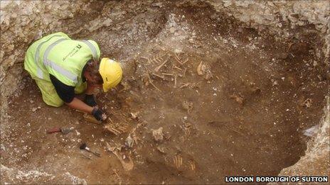 Human and animal remains at the site