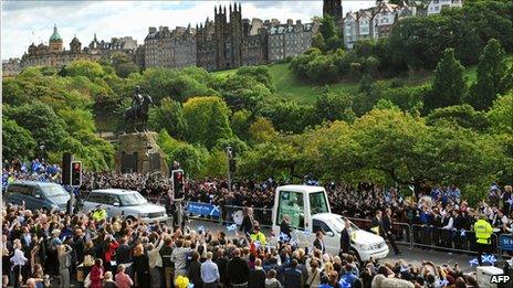 The Popemobile on Princes Street