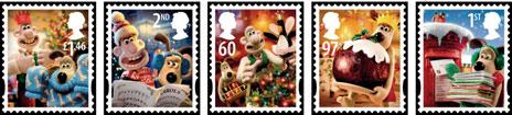 Wallace & Gromit Christmas stamps