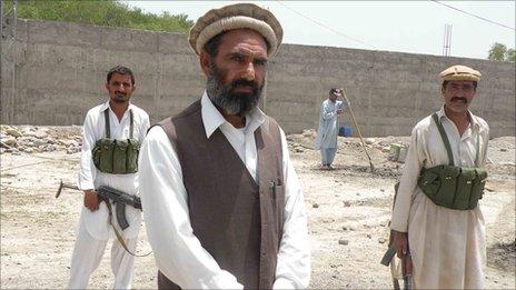 Haji Hashim Ali at the community housing project near Alizai town