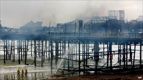 Hastings Pier after the fire