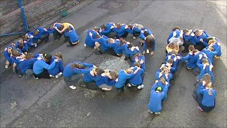 Schoolchildren from the initials 'CSR'