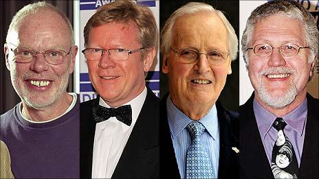 Bob Harris, David Jensen, Nicholas Parsons and Dave Lee Travis