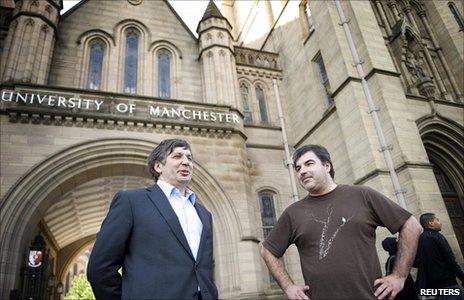 Andre Geim (left) and Konstantin Novoselov