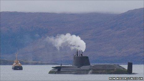 HMS Astute off Skye. Pic: Ron Miller