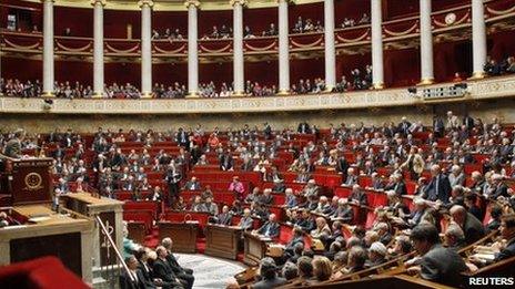 The French National Assembly in session, 27 October