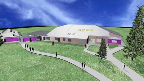 An artist's impression of how Ysgol Bryn Collen and Ysgol Gymraeg Y Gwernant will look