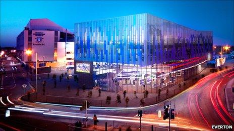 Artist's impression of the new development at Goodison Park
