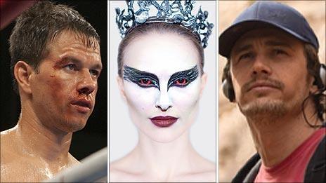 Mark Wahlberg in The Fighter, Natalie Portman in Black Swan and James Franco in 127 Hours