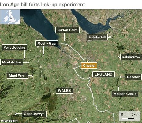 Map of 10 Iron Age hillforts