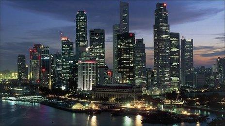 The skyline of Singapore