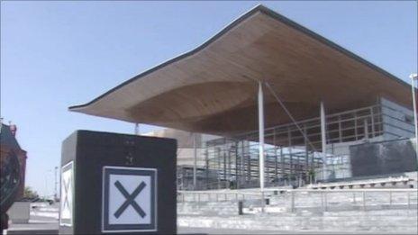 Ballot box outside the Senedd